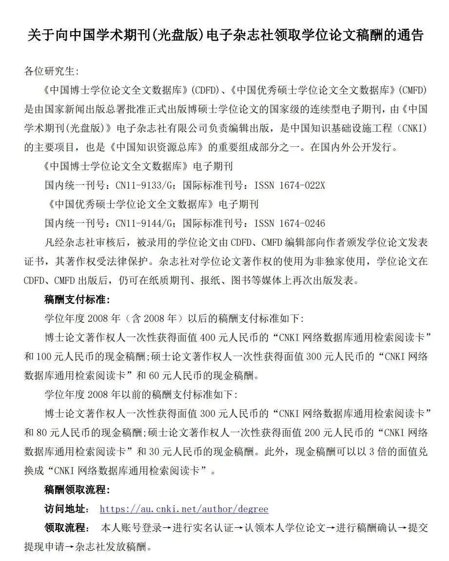 知網(wǎng)領(lǐng)取學(xué)位論文稿酬是真的嗎